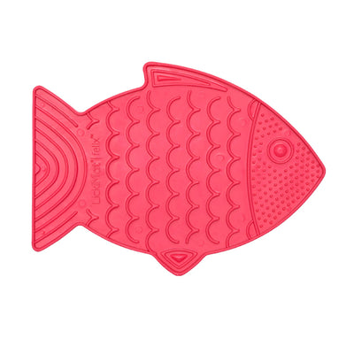 LickiMat Classic Felix Boredom Buster Fish Shaped Cats Slow Feeder Pink