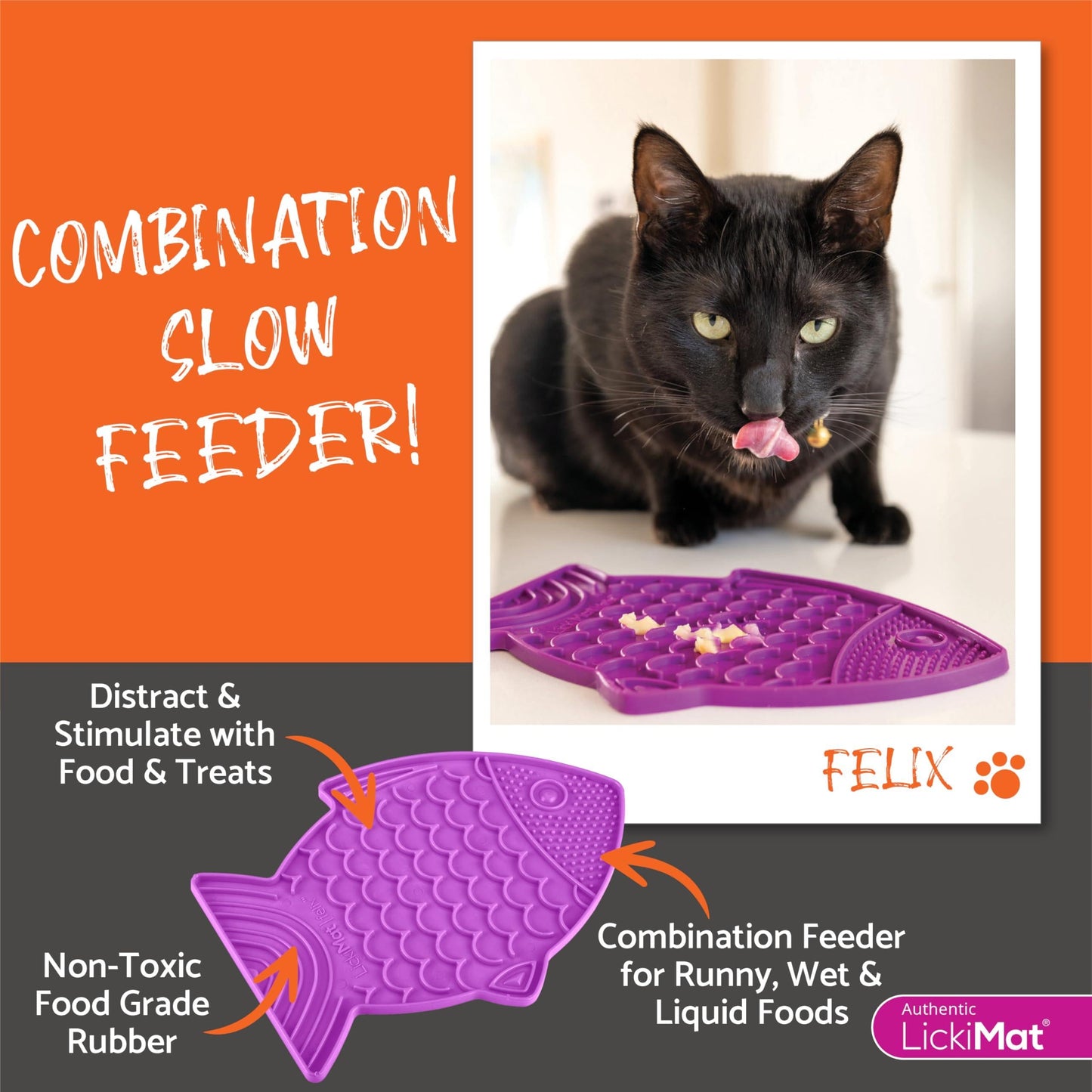Lickimat Cat Feeder Felix Purple