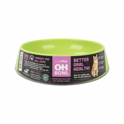 Lickimat Cat Feeder Oh Bowl Green