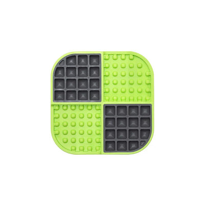 Lickimat Slomo Wet & Dry Double Slow Food Cat Bowl - Green