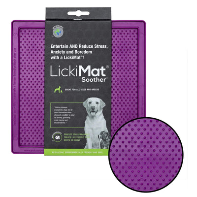 Lickimat Soother Original Slow Food Licking Mat for Cats & Dogs - Purple