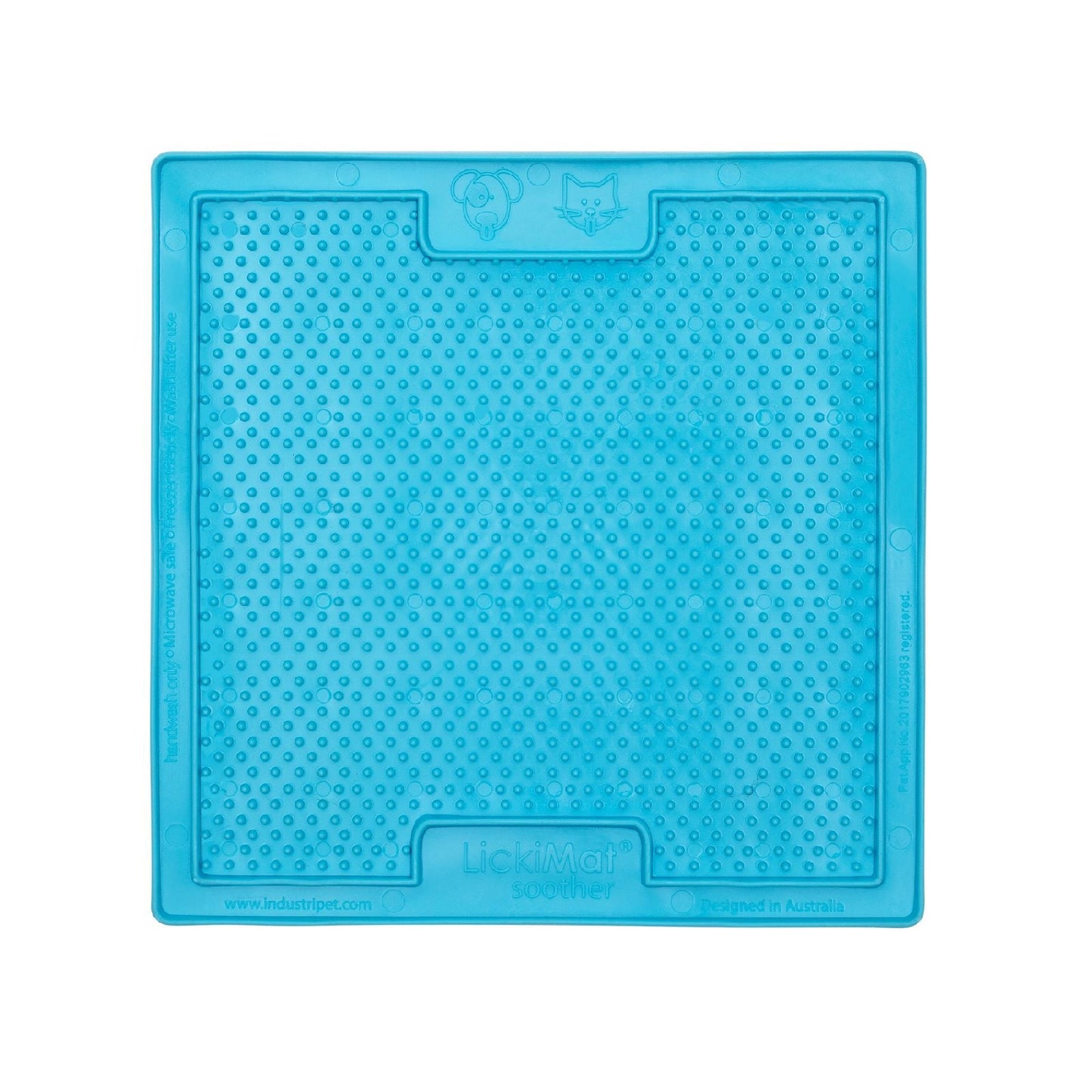 Lickimat Soother Original Slow Food Licking Mat for Cats & Dogs - Blue