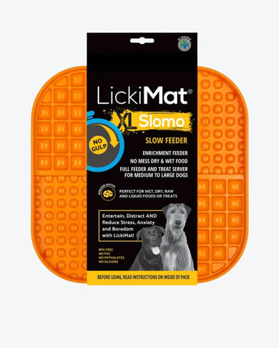 LickiMat Slomo Wet & Dry Double Slow Food Dog Bowl - Orange
