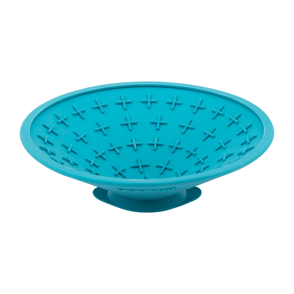 LickiMat Splash Wall & Floor Suction Slow Feeder Dog Bowl - Blue