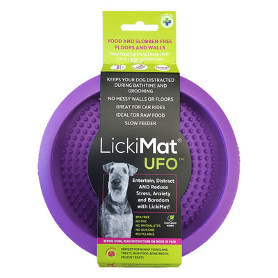 Lickimat UFO Pet Dog/Puppy Food Bowl Purple w/Suction Cups