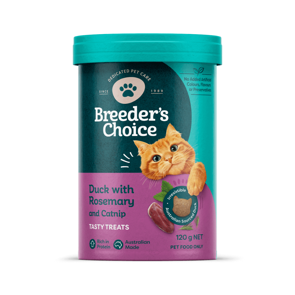 Breeders Choice Cat Treats Duck With Rosemary And Catnip 120g