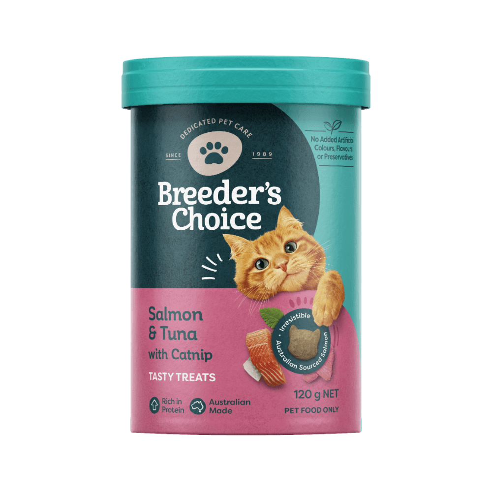Breeders Choice Cat Treats Salmon And Tuna With Catnip 120g