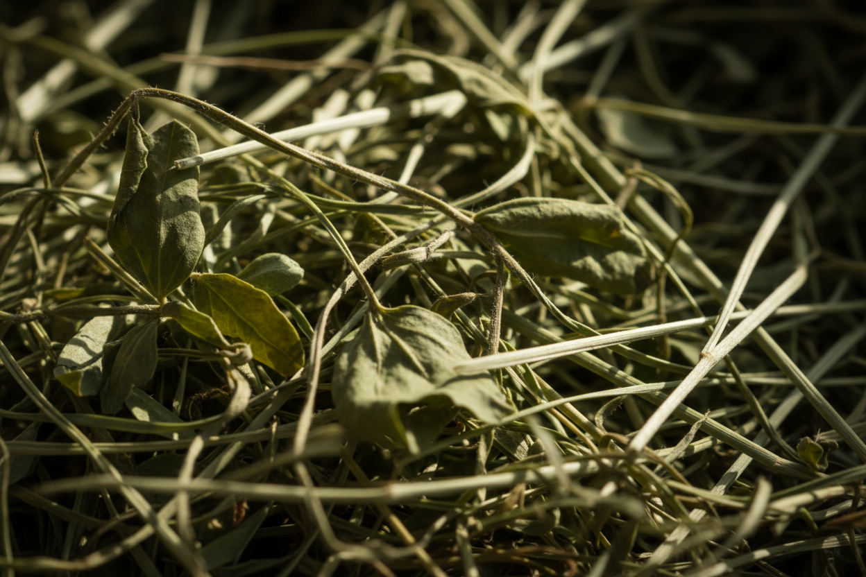 close up detailed image of lucerne hay