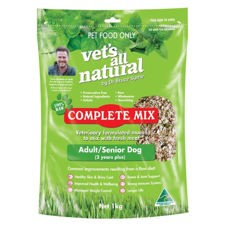 Vets All Natural Complete Mix Adult & Senior Dry Dog Food - 15kg