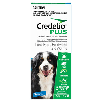 Credelio Plus For XLarge Dogs 22-45kg Blue 3 Pack