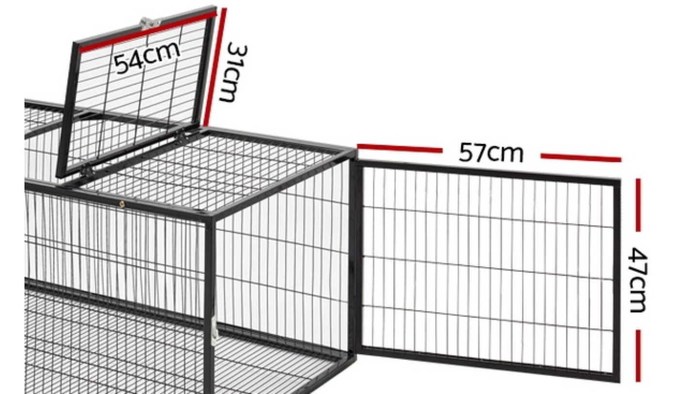 170—65 cm Metal Hutch & Enclosure for Rabbits & Guinea Pigs