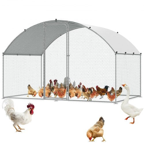 Andala Large Walk-in Chicken Coop – 9.8x6.5x6.5ft Metal Run w/ Waterproof Cover & Lock