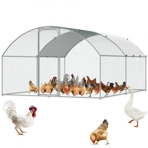Andala Large Metal Chicken Coop 9.8X12.9X6.5Ft Walk-In Yard Run W/ Waterproof Cover & Lock