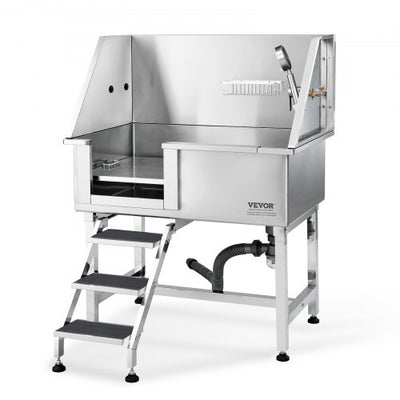 Compact Grooming Bath  96.5 cm with Ramp & Storage Drawer | Left Entry