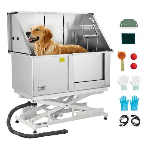 Electric Stainless-Steel Grooming Bath 127 cm with Water Filter | Right Entry