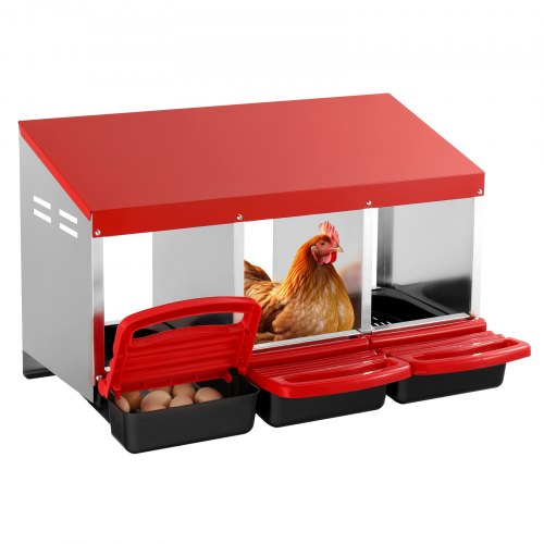 Andala 3-Compartment Metal Chicken Nesting Box – Inclined Nesting Design
