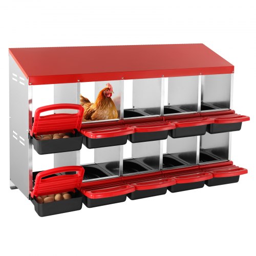 Andala 10-Compartment Metal Chicken Nesting Box – Inclined Nesting Design