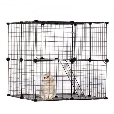 Andala Large 2-Tier Cat Cage  28x28x28 Metal Wire Playpen Catio w/ Ladder