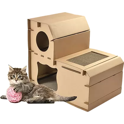 Cat Cardboard House Tree Tower Condo Scratcher