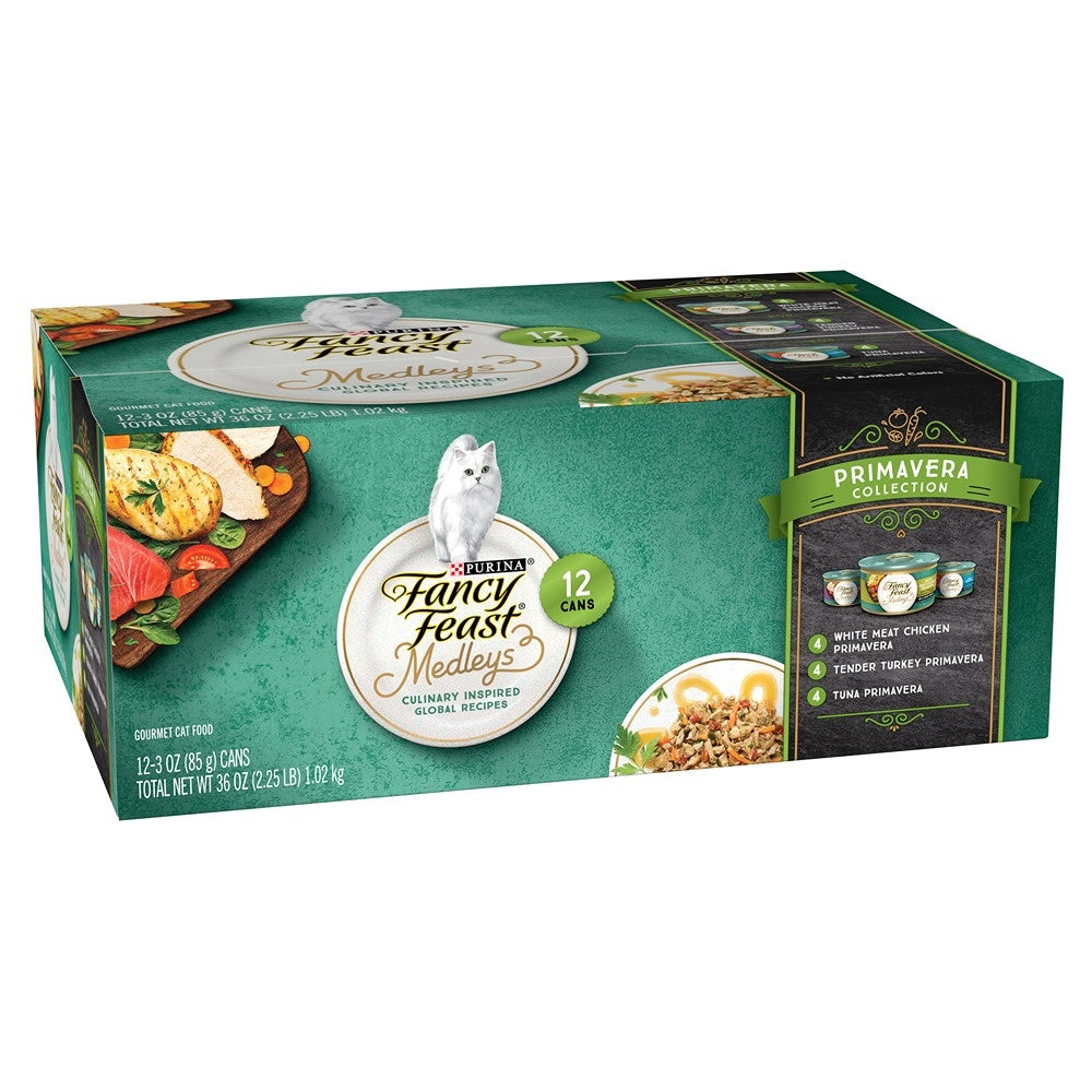 Fancy Feast Medleys Primavera Collection Wet Cat Food 12 x 85g
