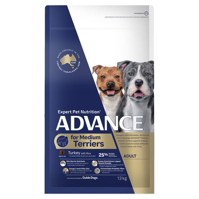 Advance Turkey With Rice Medium Breed Terriers Adult Dry Dog Food 13kg