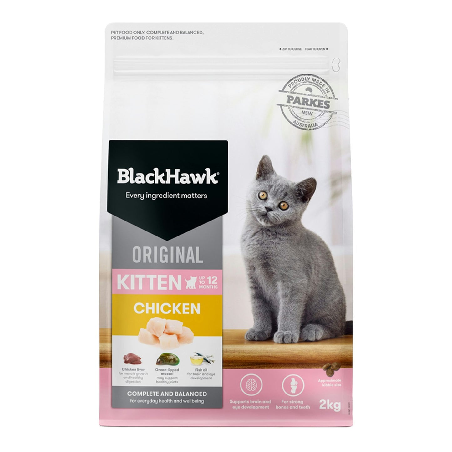 Black Hawk Original Chicken Kitten Dry Cat Food 2kg