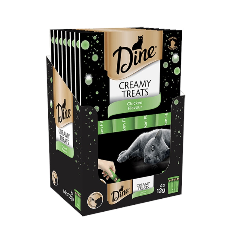 Dine Creamy Cat Treats Chicken Flavour 8pk x (4 x 12g)