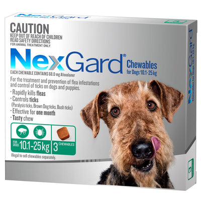 Nexgard Flea & Tick Treatment 10.1-25kg Dog - 3pk