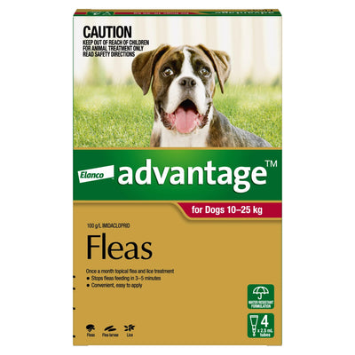 Advantage For Dogs 10-25kg 4 Pack