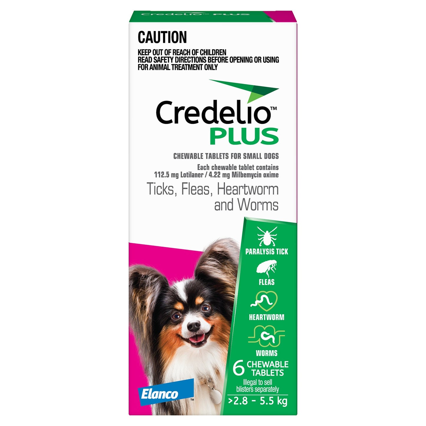 Credelio Plus For Small Dogs 2.8-5.5kg Pink 6 Pack