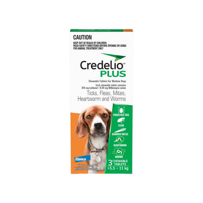 Credelio Plus For Medium Dogs 5.5-11kg Orange 3 Pack