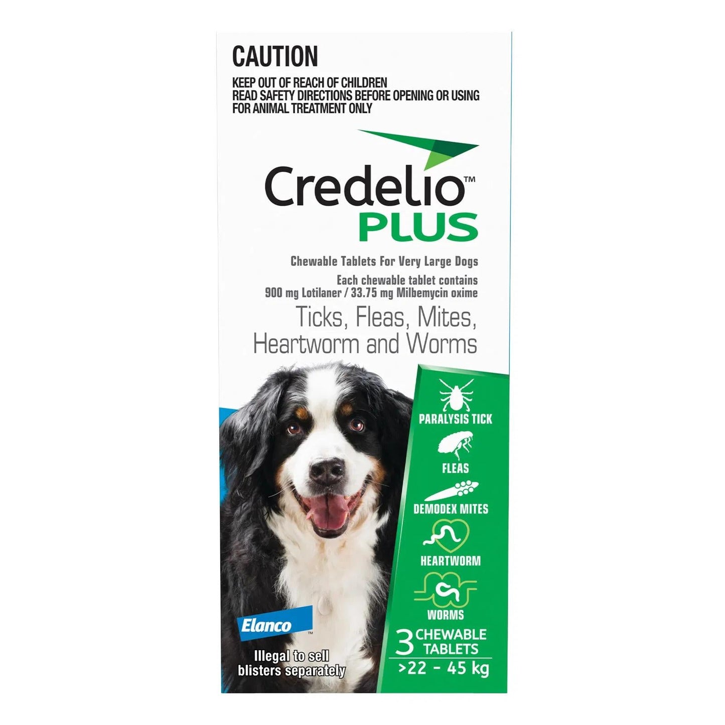 Credelio Plus For Xlarge Dogs 22-45kg Blue 3 Pack
