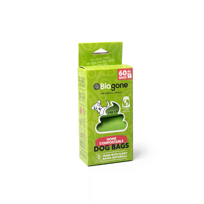 Biogone Biodegradable Home Compostable Dog Waste Bags - 4 Rolls (60 Bags)