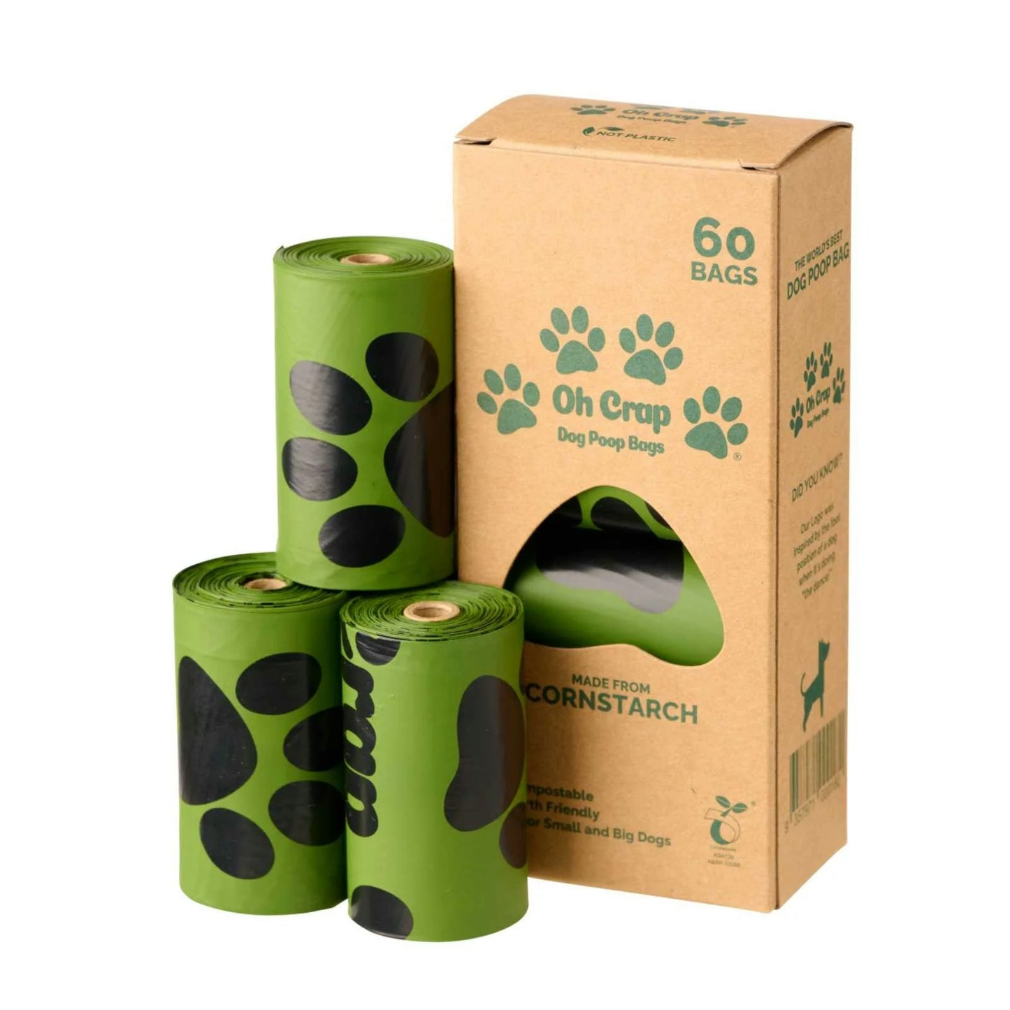 Oh Crap Compostable Dog Poop Bags 60 Pack