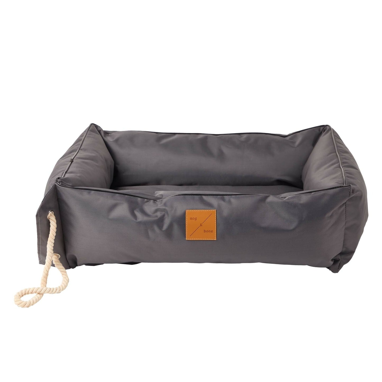 Mog & Bone Charcoal Waterproof Bolstered Dog Bed Large