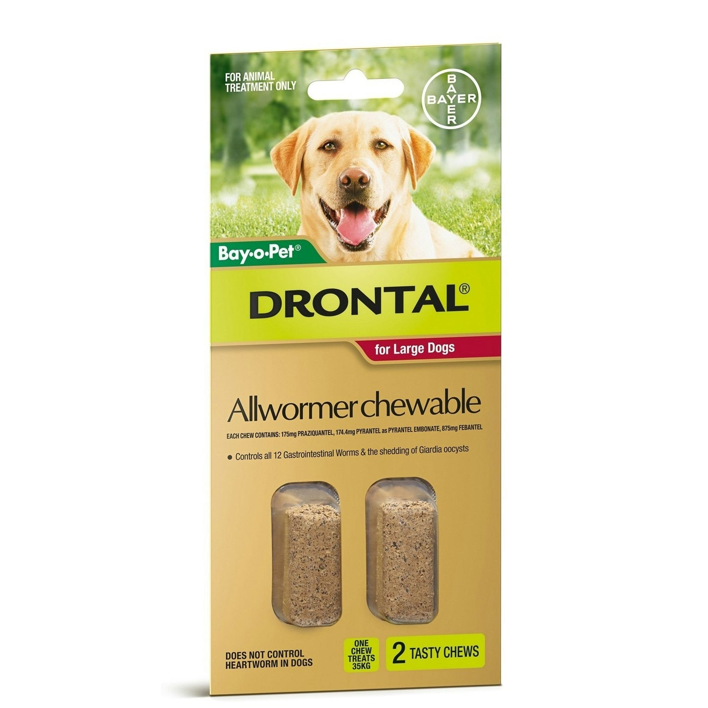 Drontal All-Wormer for Large Dogs to 35kg - 2 Chews