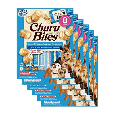 Inaba Churu Bites Chicken Wraps With Cheese Dog Treats 6 x 96g