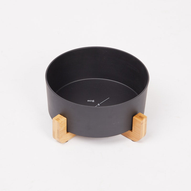 Mog & Bone Single Bamboo Dog Bowl Black 1.8L