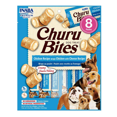 Inaba Churu Bites Chicken Wraps With Cheese Dog Treats 6 X 96g