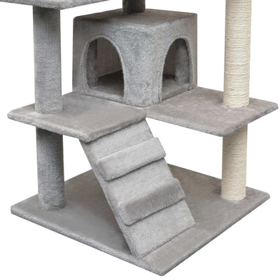 Cat Tree With Sisal Scratching Posts 60cm Grey