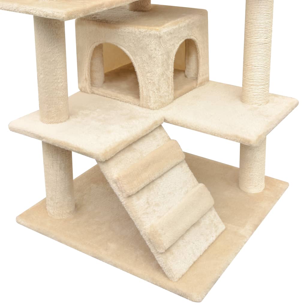 Cat Tree With Sisal Scratching Posts 95cm Beige