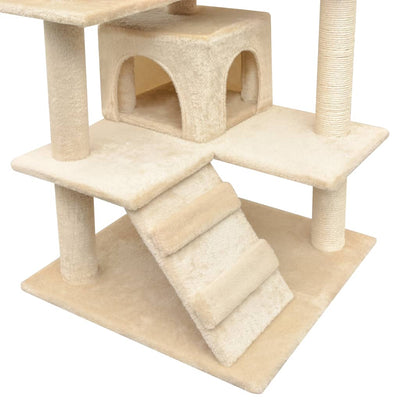 Cat Tree With Sisal Scratching Posts 95cm Beige