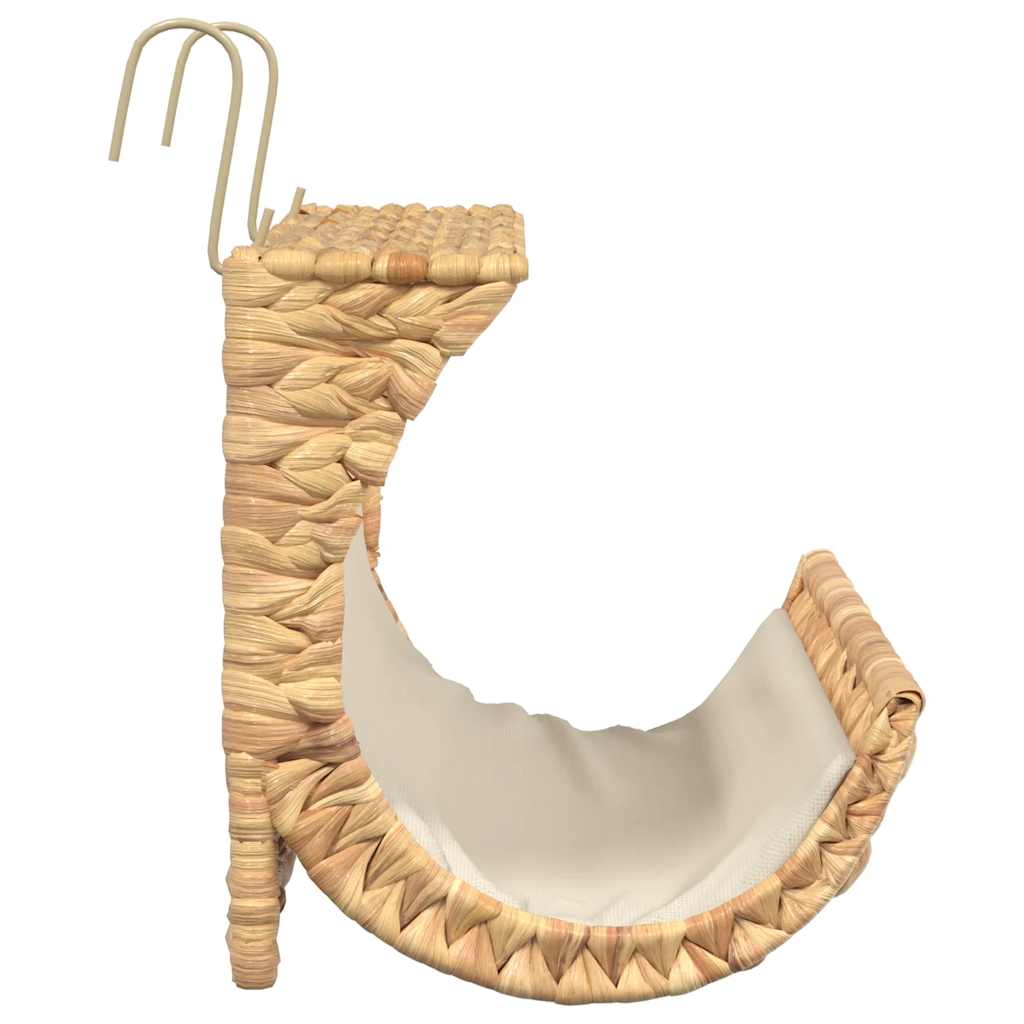 Cat Bed With Cushion Water Hyacinth 37X20X20cm