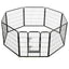 Dog Playpen 16 Panels Steel 80X80cm Black