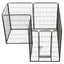 Dog Playpen 8 Panels Steel 80X100cm Black