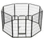 Dog Playpen 8 Panels Steel 80X100cm Black