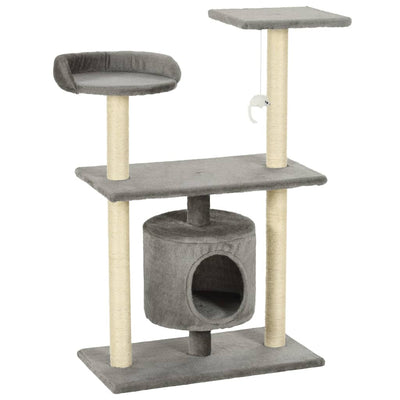 Andala Pets Cat Tree with Sisal Scratching Posts 95 cm Grey