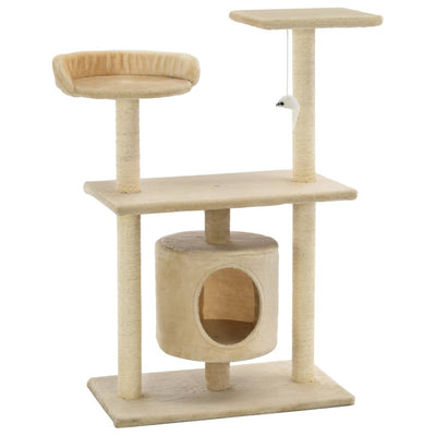 Andala Pets Cat Tree with Sisal Scratching Posts 95 cm Beige