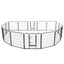 Andala Pets Dog Playpen 16 Panels Steel 80x80 cm Black