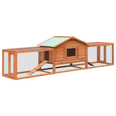 Andala Pets Rabbit Hutch Solid Pine & Fir Wood 310x70x87 cm